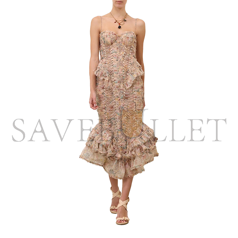 ZIMMERMANN REBELLION FRAYED MIDI DRESS 6494DC261 ZIMMERMANN REBELLION FRAYED MIDI DRESS 6494DC261